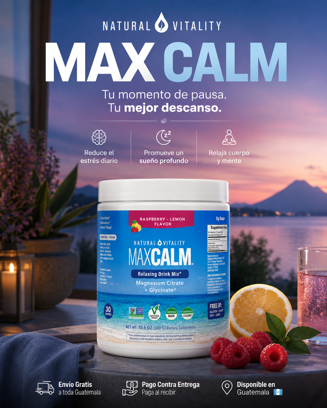¡MAXCALM - Equilibra tu Cortisol y Desinflama tu Cuerpo desde los Primeros 7 Días! 300 GRAMOS.