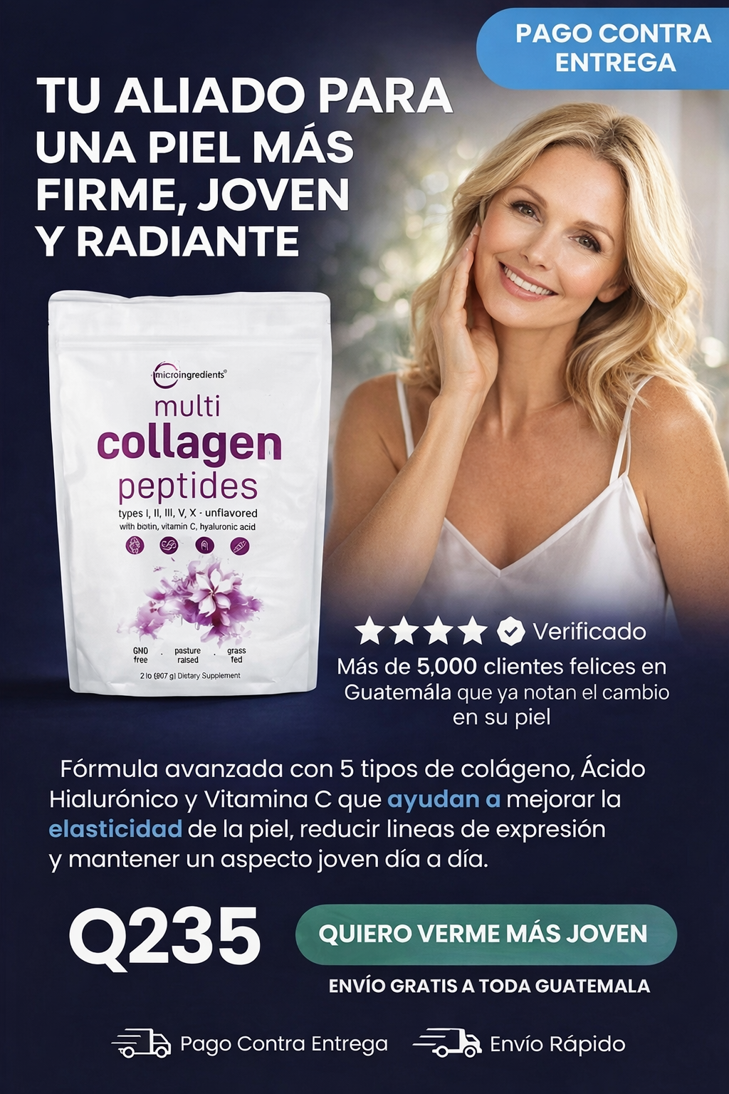Complejo de Colágeno 5 en 1 🇺🇸 Producto 100% Americano 2 LIBRAS.